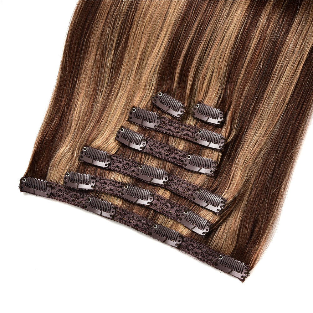 Clip in Hair Extensions Remy Human Hair Clip in Human Hair Natural Straight Clip in Extensions Full Head 7pcs 2.47 oz Long Straight Real Hair